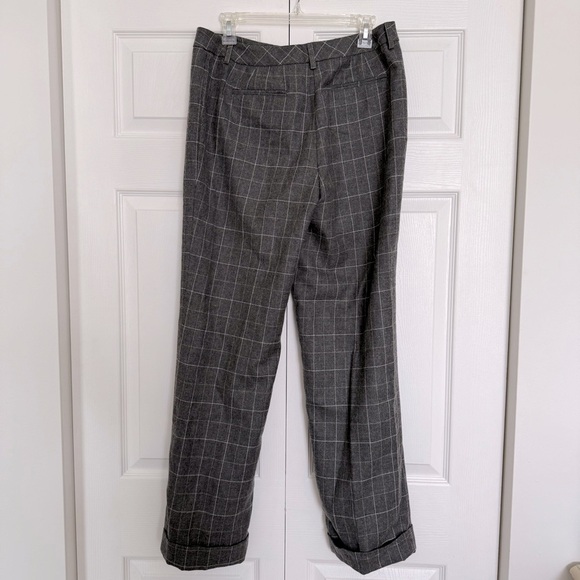 Vintage Talbots Twill Wool‎ Gray Plaid Lined Straight Leg Career Trousers 10 EUC - Picture 4 of 9